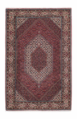 Tapis persan - Bidjar - 212 x 135 cm - rouge foncé