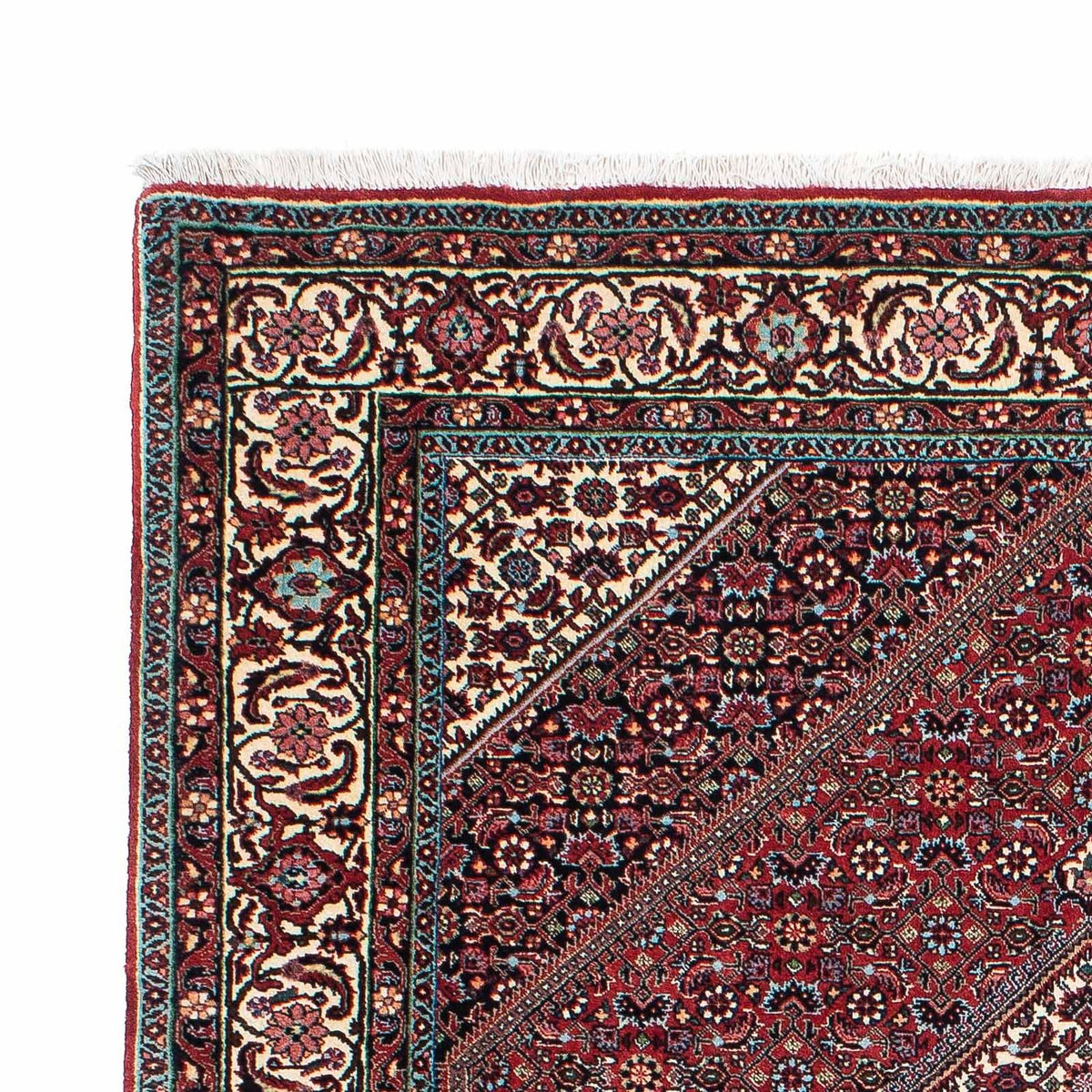 Tapis persan - Bidjar - 212 x 135 cm - rouge foncé