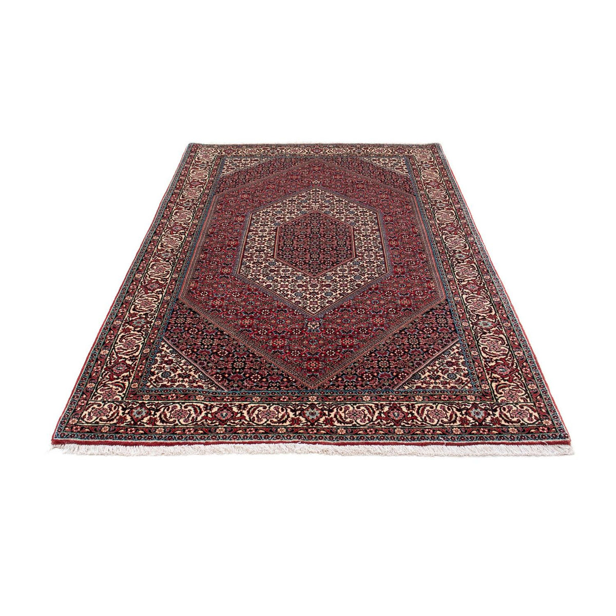 Tapis persan - Bidjar - 212 x 135 cm - rouge foncé