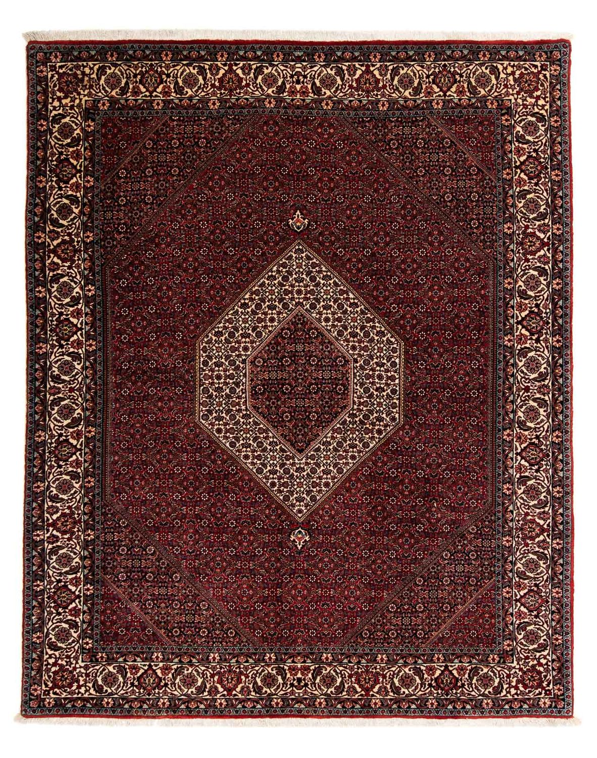 Tapis persan - Bidjar - 257 x 204 cm - rouge foncé