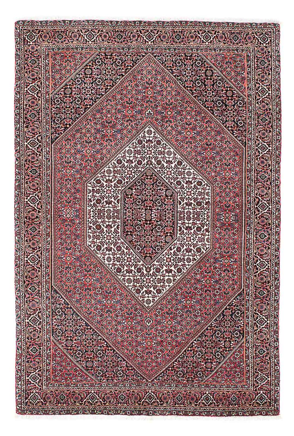 Tapis persan - Bidjar - 213 x 136 cm - rouge clair