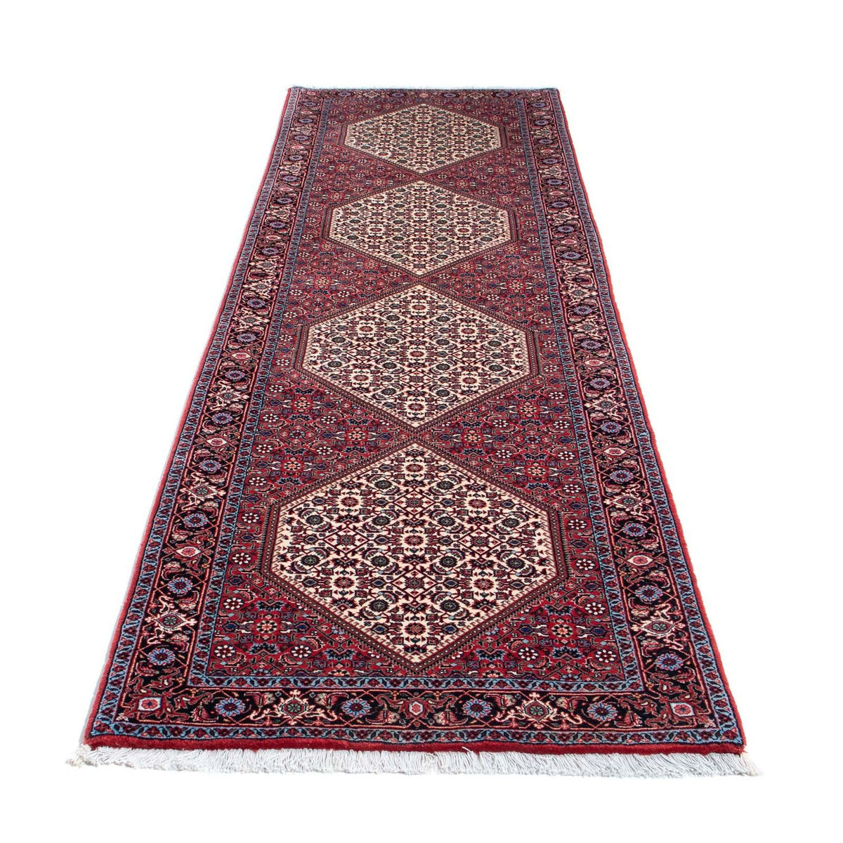 Tapis de couloir Tapis persan - Bidjar - 295 x 85 cm - rouge foncé