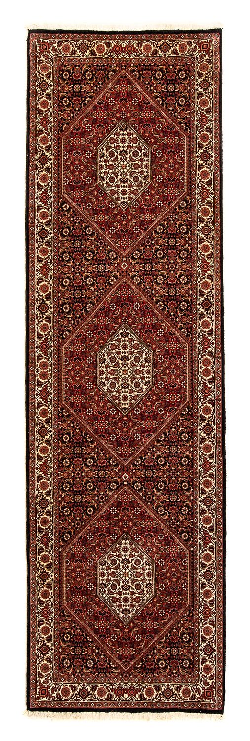 Tapis de couloir Tapis persan - Bidjar - 296 x 83 cm - rouge foncé