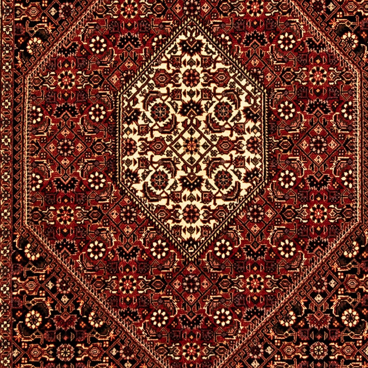 Tapis de couloir Tapis persan - Bidjar - 296 x 83 cm - rouge foncé