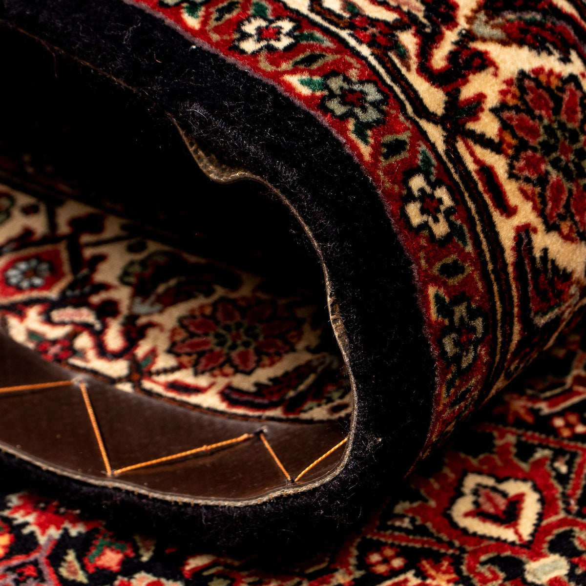 Tapis de couloir Tapis persan - Bidjar - 296 x 83 cm - rouge foncé