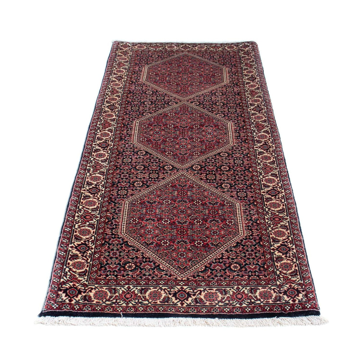Tapis de couloir Tapis persan - Bidjar - 207 x 74 cm - bleu foncé