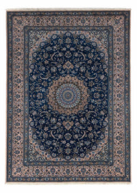 Tapis persan - Nain - Royal - 348 x 245 cm - bleu foncé
