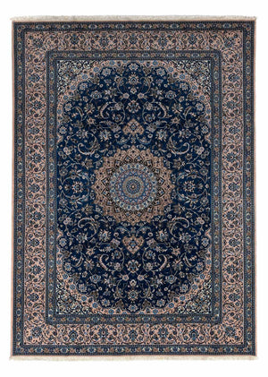 Tapis persan - Nain - Royal - 348 x 245 cm - bleu foncé