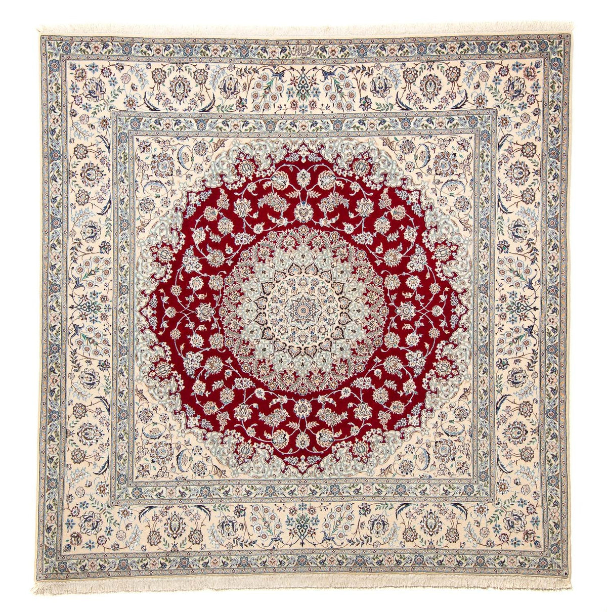 Tapis persan - Nain - Premium carré  - 205 x 202 cm - beige