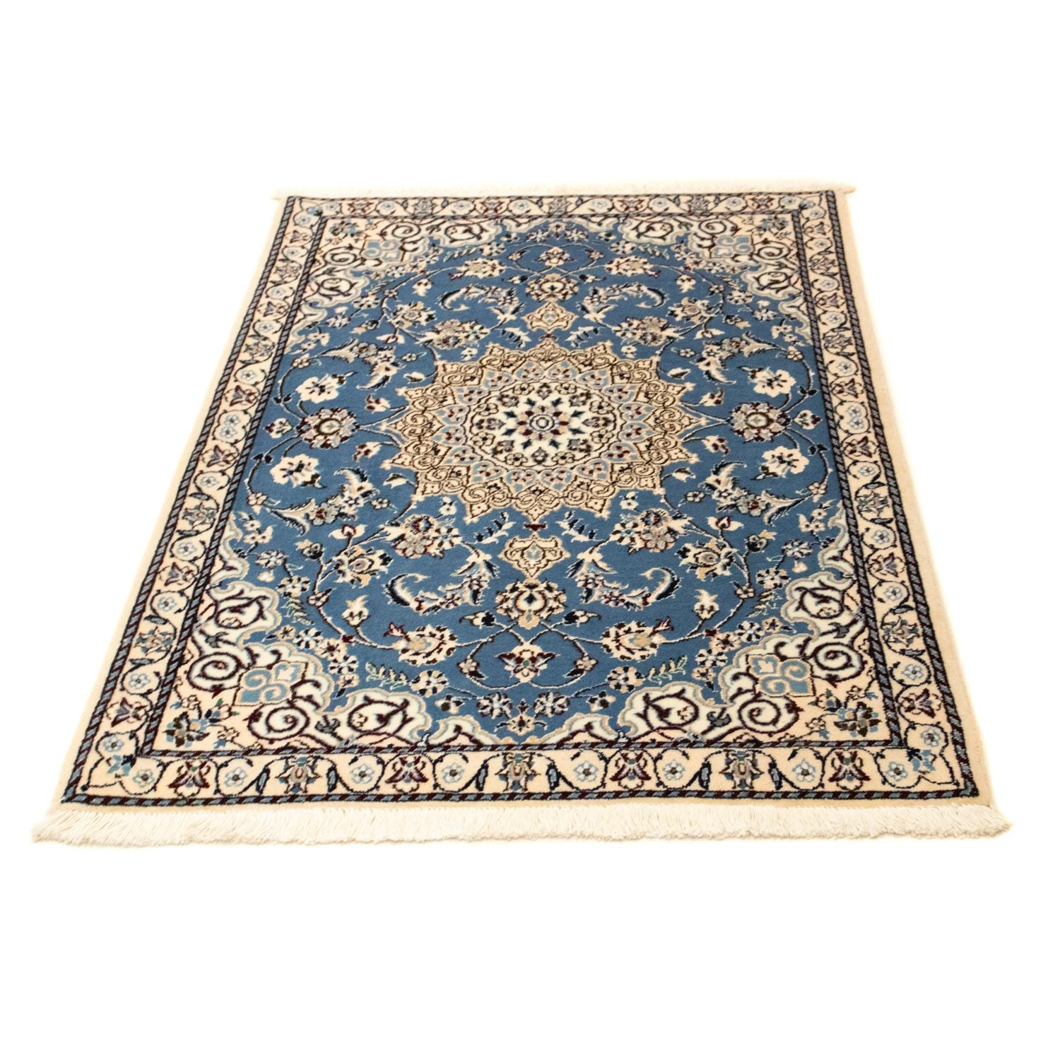 Tapis persan - Nain - Royal - 125 x 88 cm - bleu