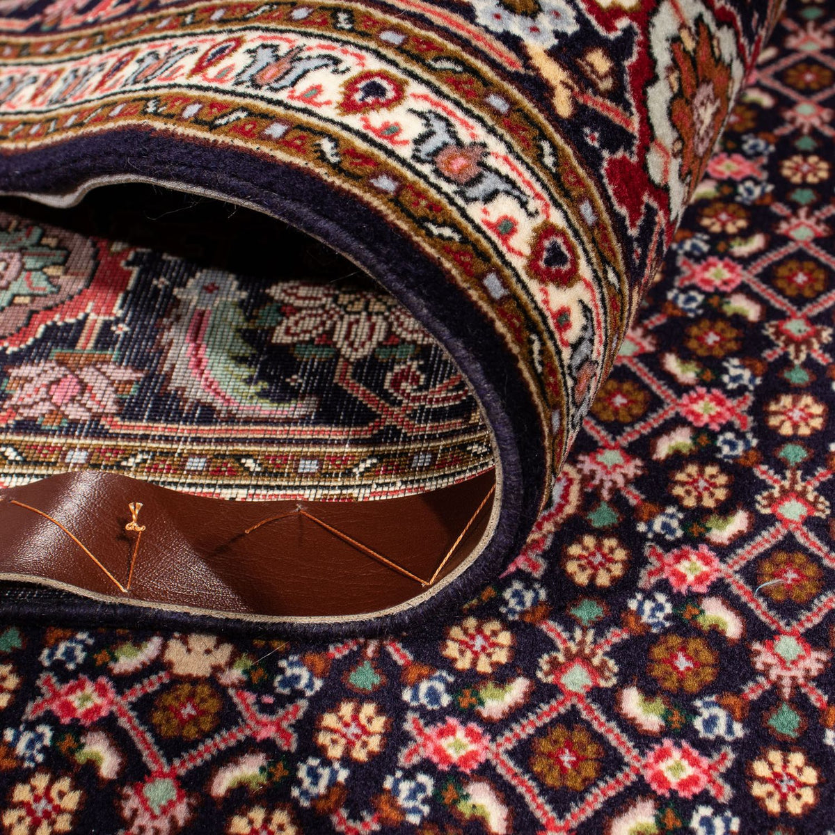 Tapis persan - Tabriz carré  - 203 x 202 cm - bleu foncé