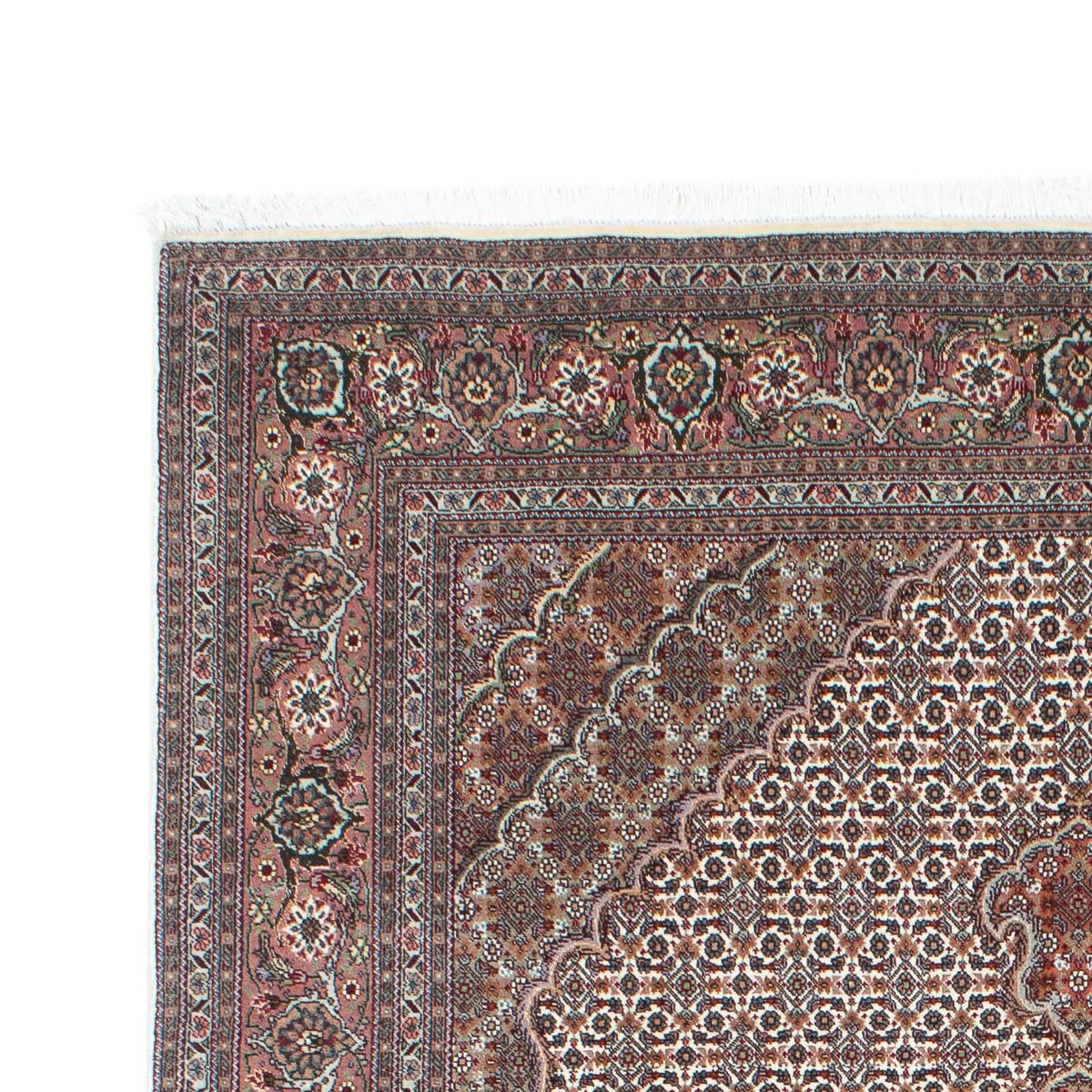 Tapis persan - Tabriz - 212 x 153 cm - marron clair