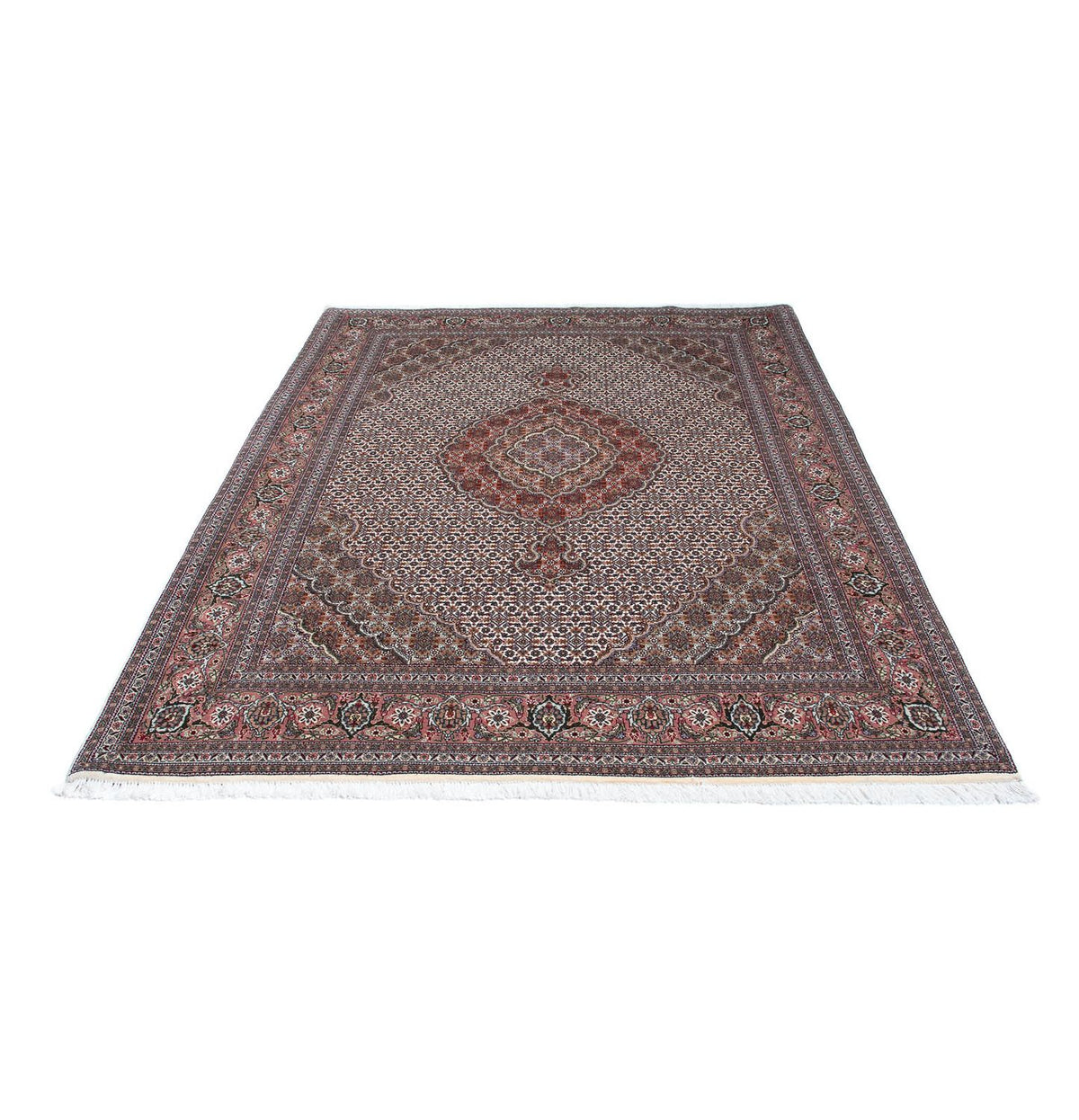 Tapis persan - Tabriz - 212 x 153 cm - marron clair