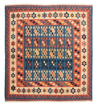 Tapis Kelim - Oriental carré  - 212 x 197 cm - bleu