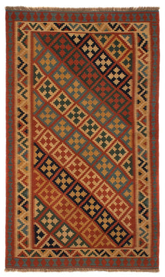 Tapis Kelim - Oriental - 218 x 145 cm - marron