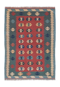 Tapis Kelim - Oriental - 163 x 112 cm - rouge foncé