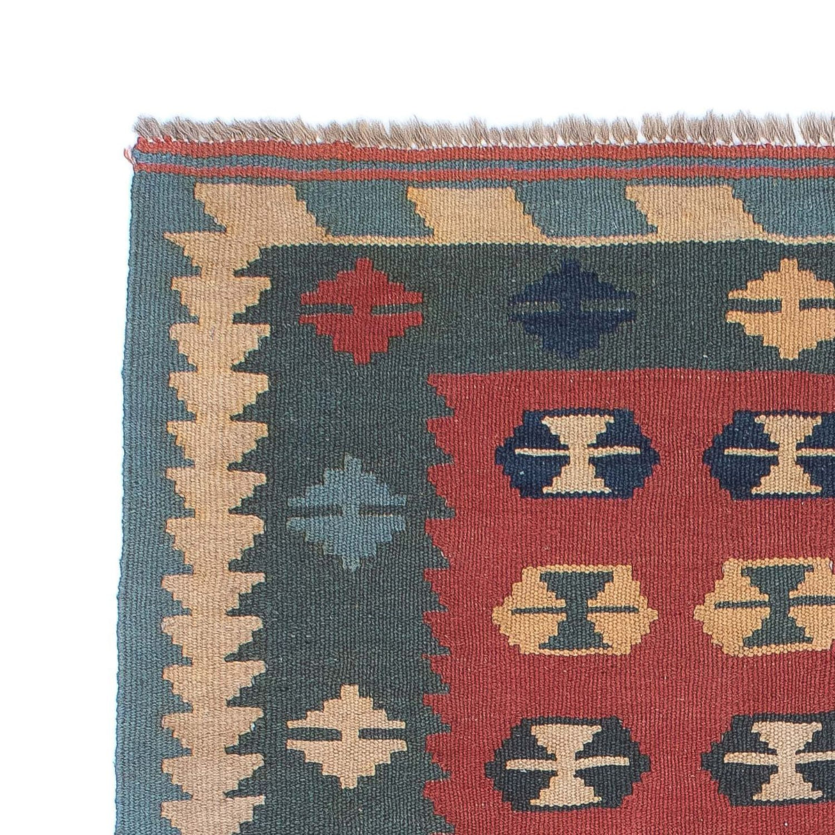 Tapis Kelim - Oriental - 163 x 112 cm - rouge foncé