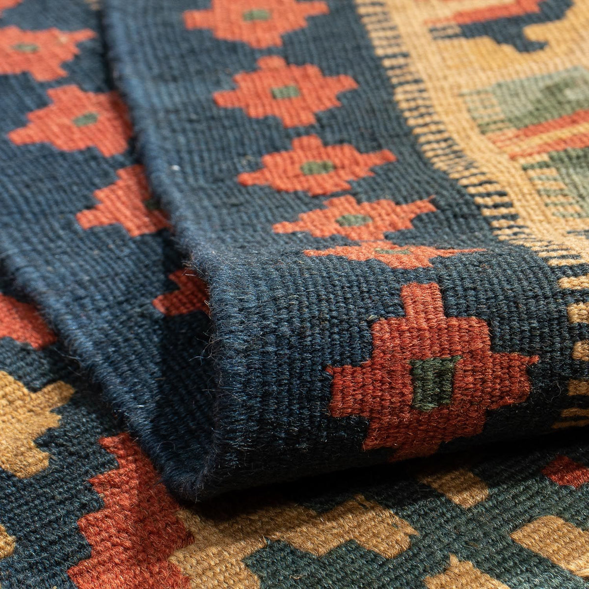 Tapis Kelim - Oriental - 213 x 148 cm - rouge foncé