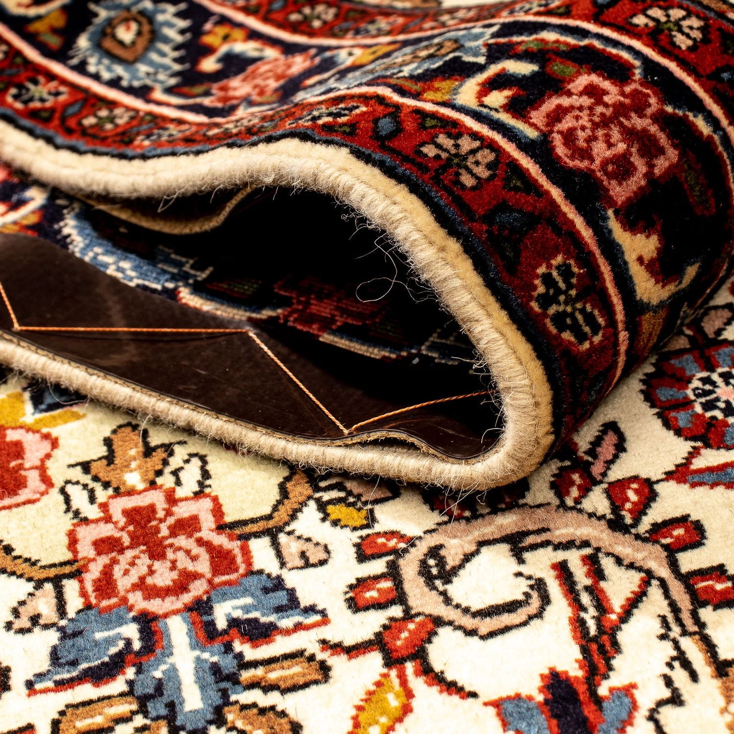 Tapis de couloir Tapis persan - Bidjar - 298 x 74 cm - beige