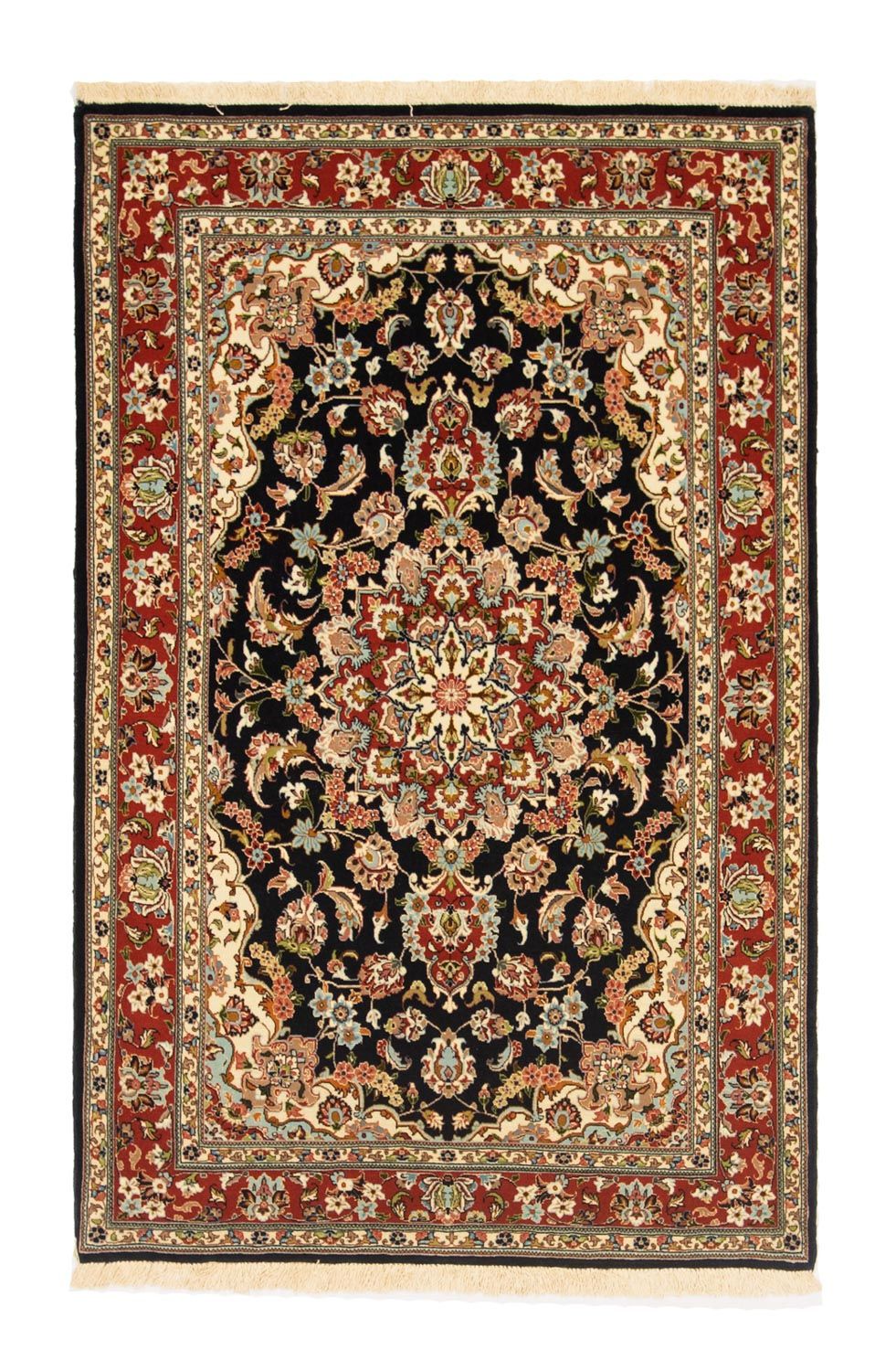 Tapis persan - Ghom - 152 x 100 cm - noir