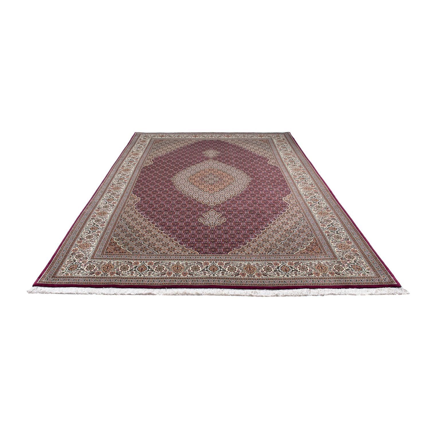 Tapis persan - Tabriz - 302 x 203 cm - rouge foncé