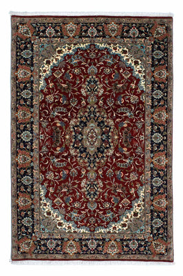 Tapis persan - Ghom - 204 x 138 cm - rouge foncé