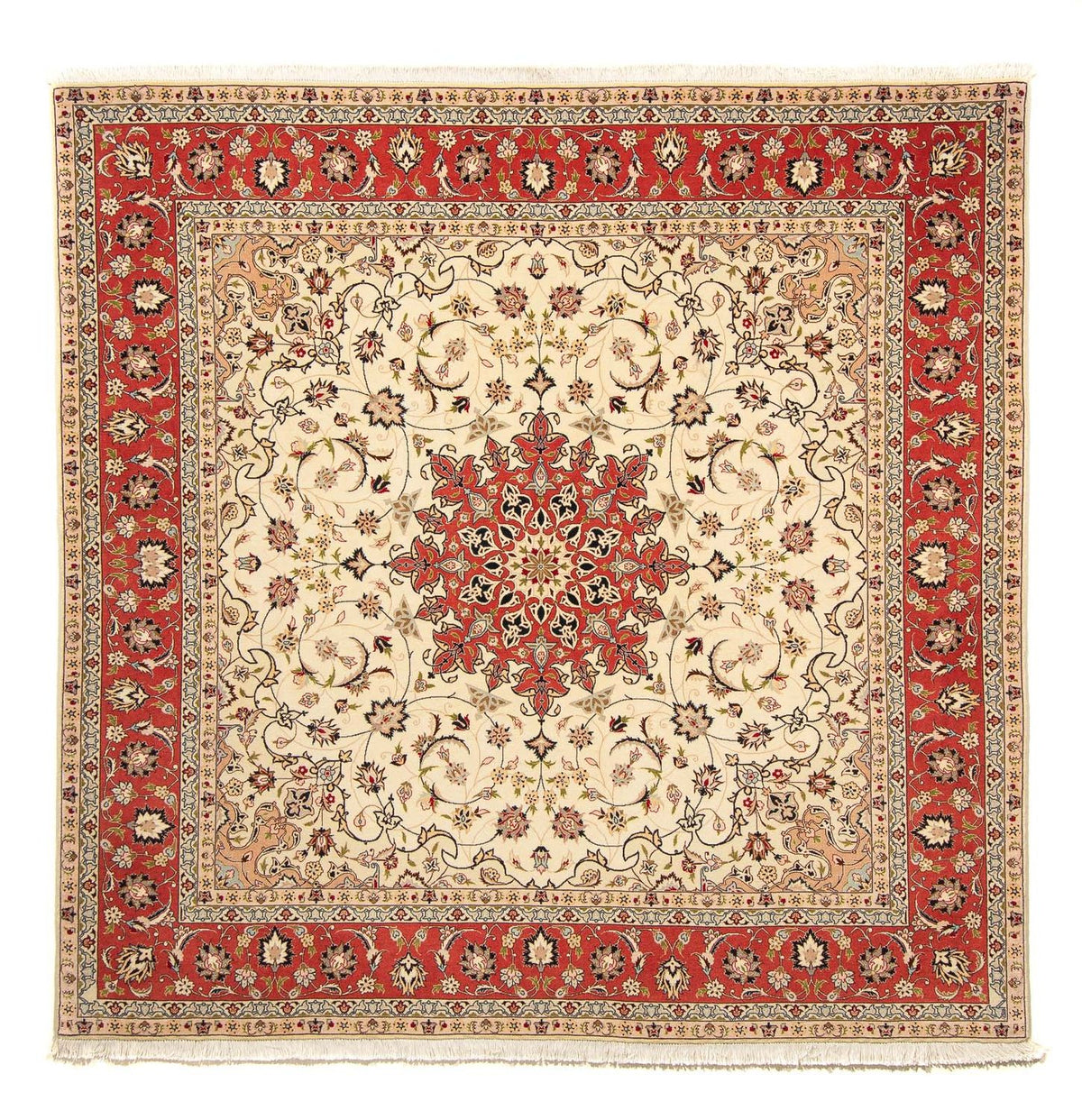 Tapis persan - Tabriz - Royal carré  - 209 x 208 cm - beige