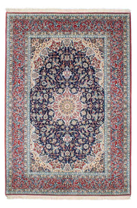 Tapis persan - Isfahan - Premium - 220 x 152 cm - bleu foncé