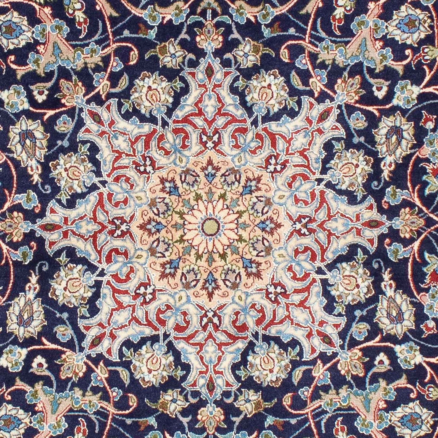 Tapis persan - Isfahan - Premium - 220 x 152 cm - bleu foncé