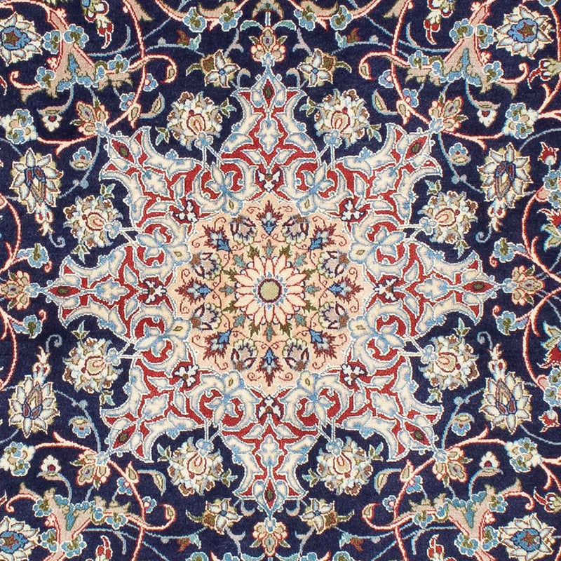 Tapis persan - Isfahan - Premium - 220 x 152 cm - bleu foncé