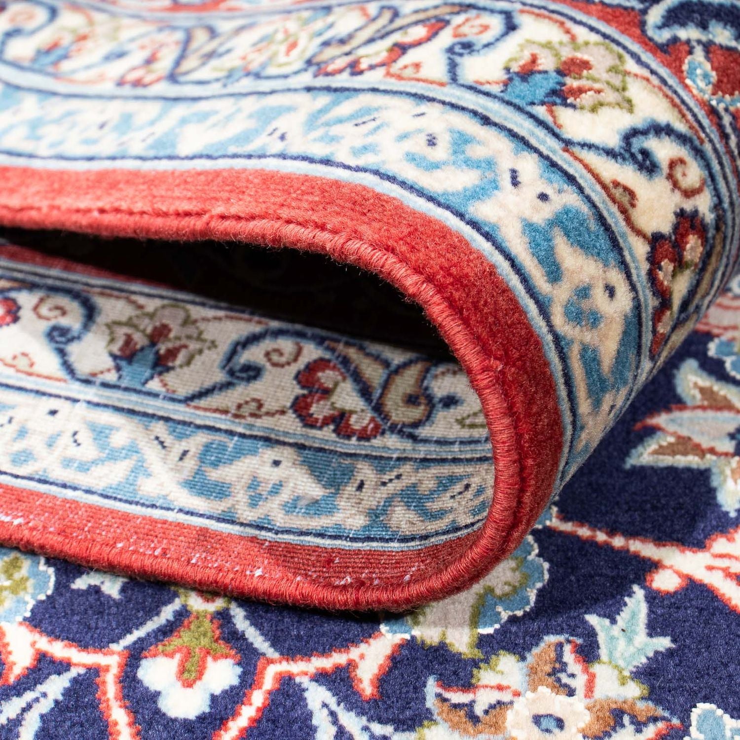 Tapis persan - Isfahan - Premium - 220 x 152 cm - bleu foncé