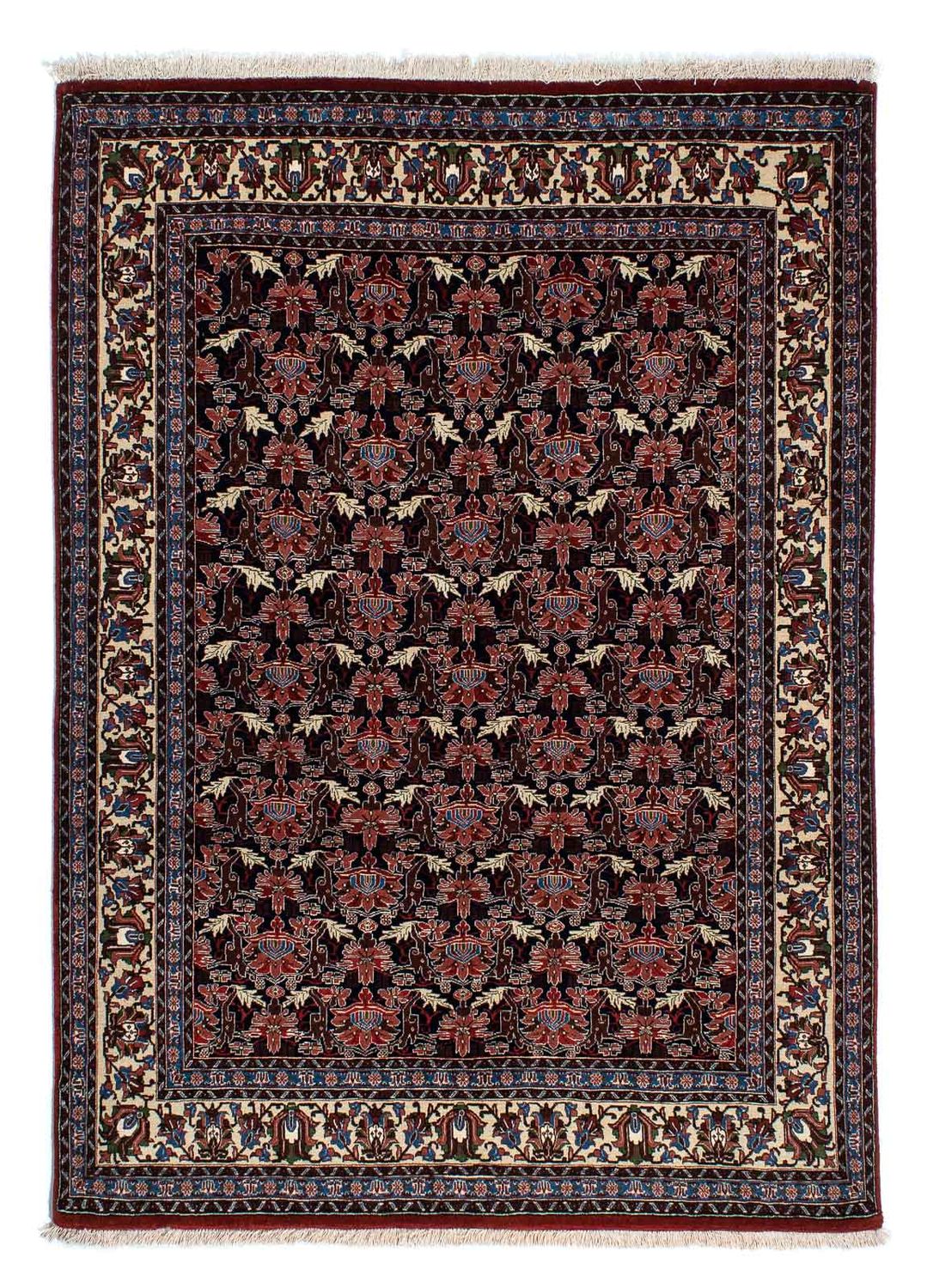 Tapis persan - Ghom - 186 x 141 cm - bleu foncé