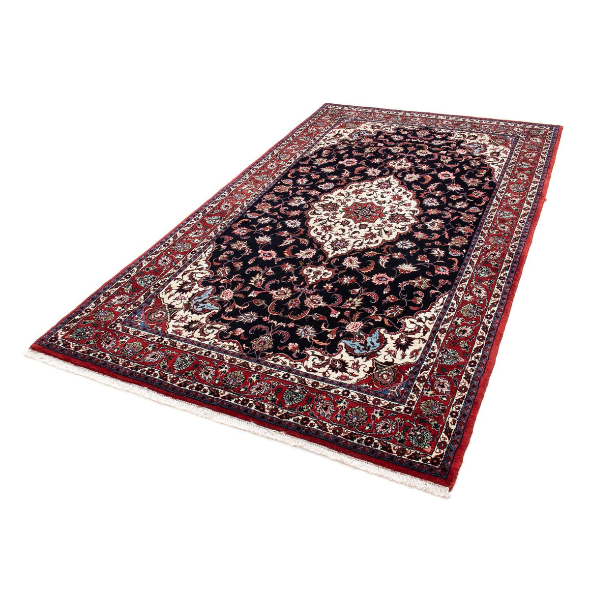 Tapis persan - Bidjar - 242 x 133 cm - bleu foncé