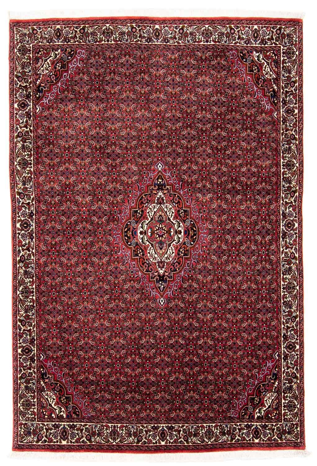 Tapis persan - Bidjar - 241 x 172 cm - rouge foncé