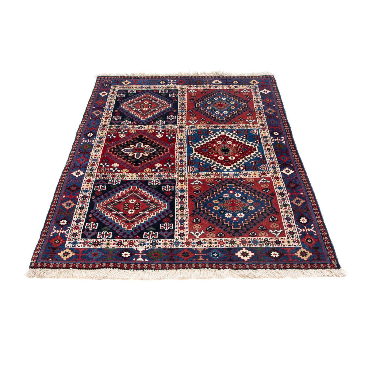 Tapis persan - Nomadic - 140 x 100 cm - rouge foncé