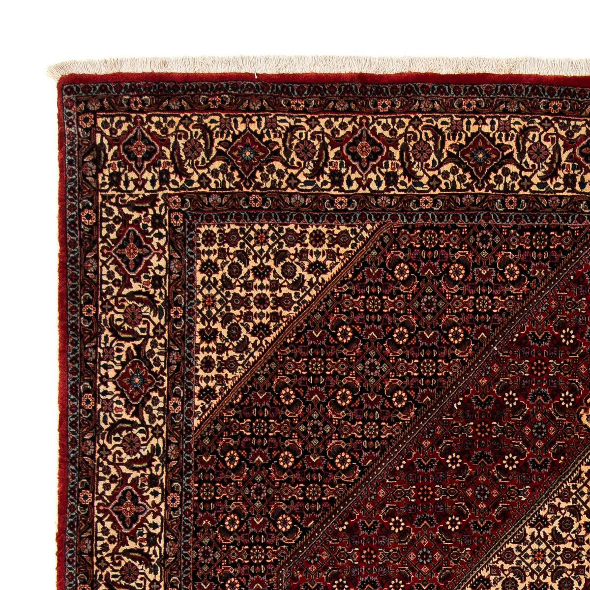 Tapis persan - Bidjar - 255 x 202 cm - rouge foncé