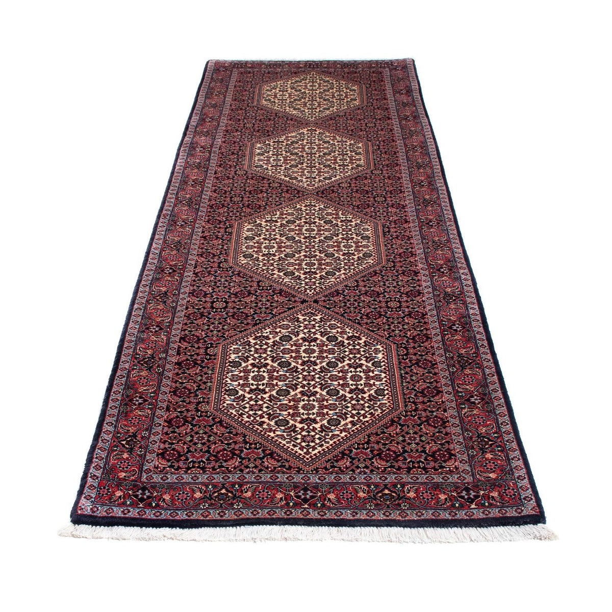 Tapis de couloir Tapis persan - Bidjar - 289 x 83 cm - bleu foncé