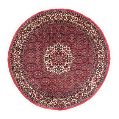 Tapis persan - Bidjar ronde  - 155 x 155 cm - rouge foncé