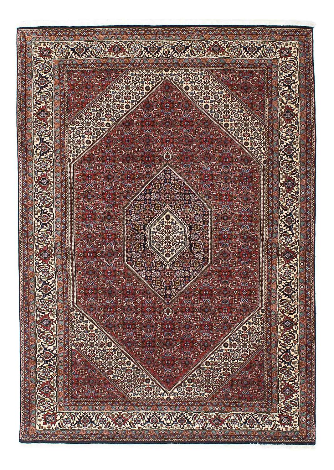 Tapis persan - Bidjar - 205 x 139 cm - rouge foncé