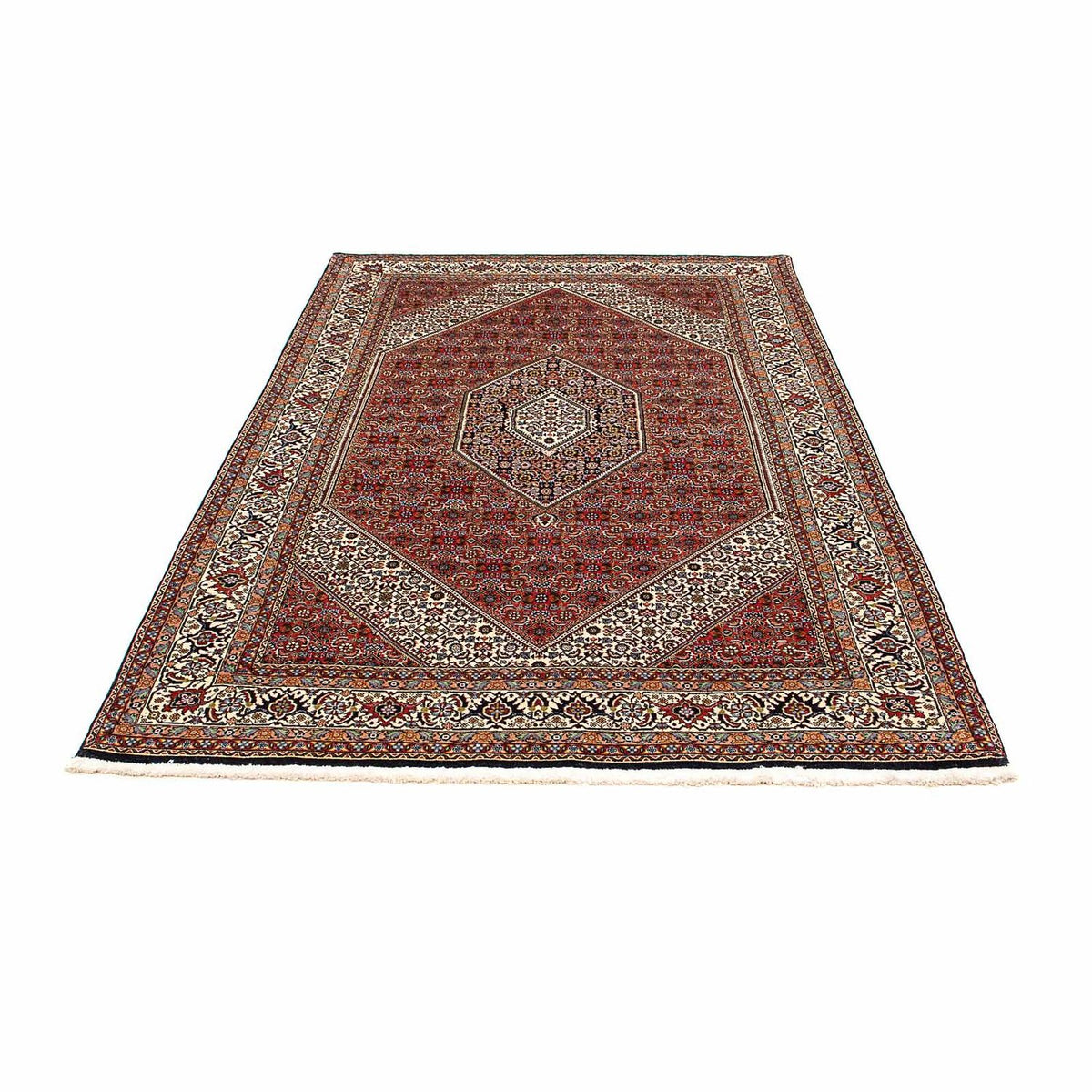 Tapis persan - Bidjar - 205 x 139 cm - rouge foncé