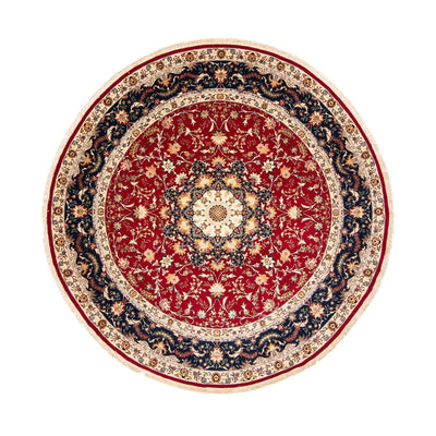 Tapis persan - Tabriz - Royal ronde  - 250 x 250 cm - rouge foncé