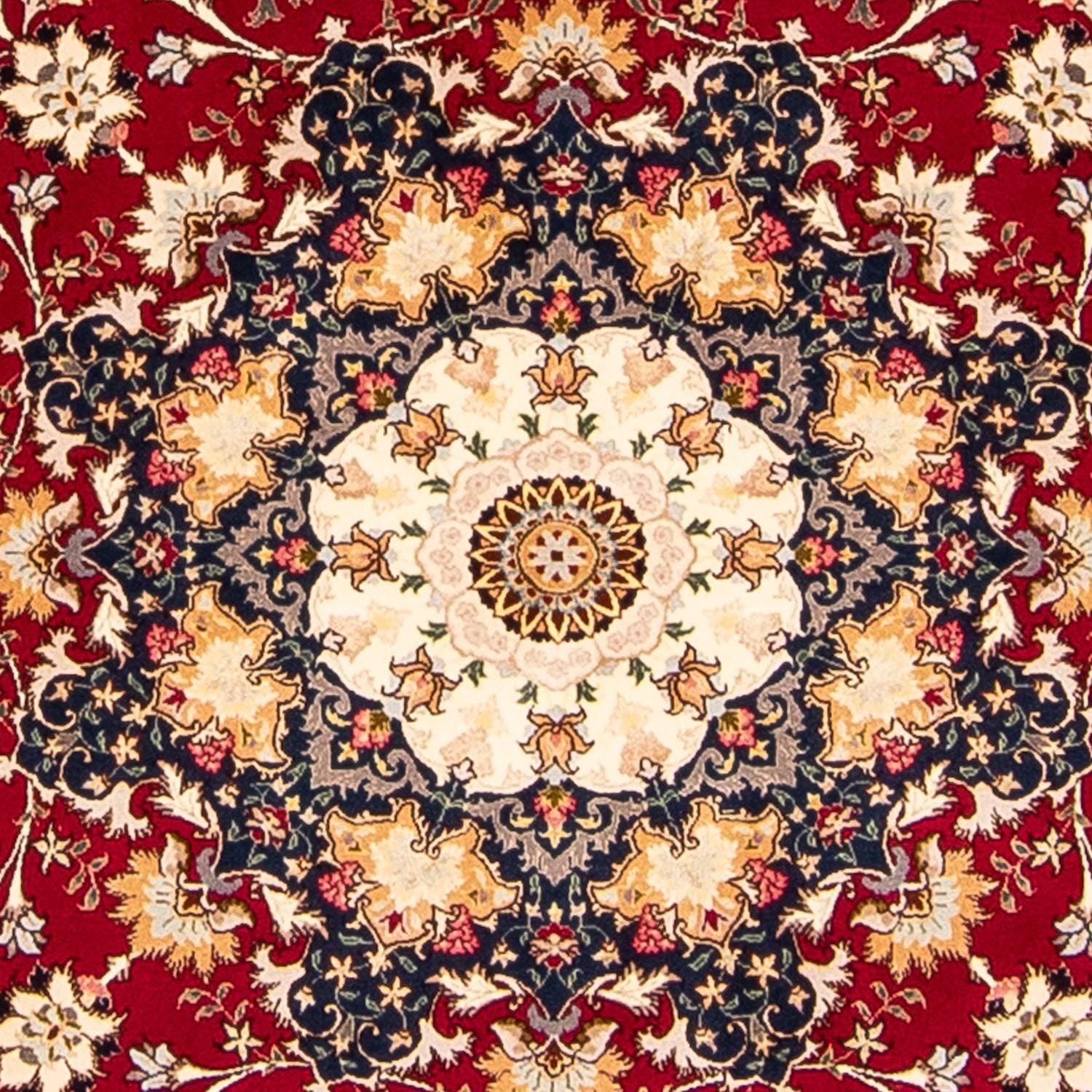 Tapis persan - Tabriz - Royal ronde  - 250 x 250 cm - rouge foncé