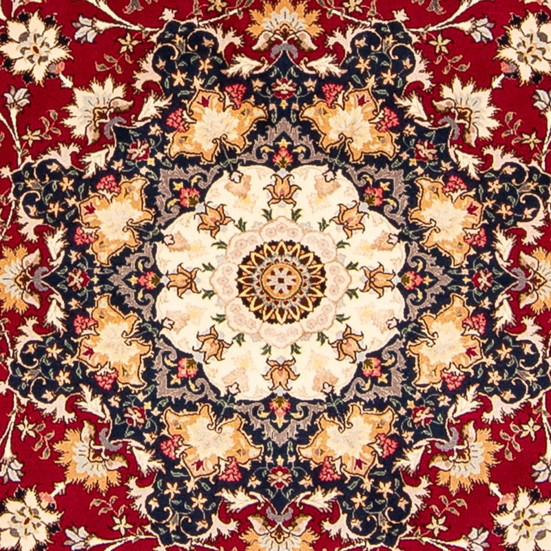 Tapis persan - Tabriz - Royal ronde  - 250 x 250 cm - rouge foncé