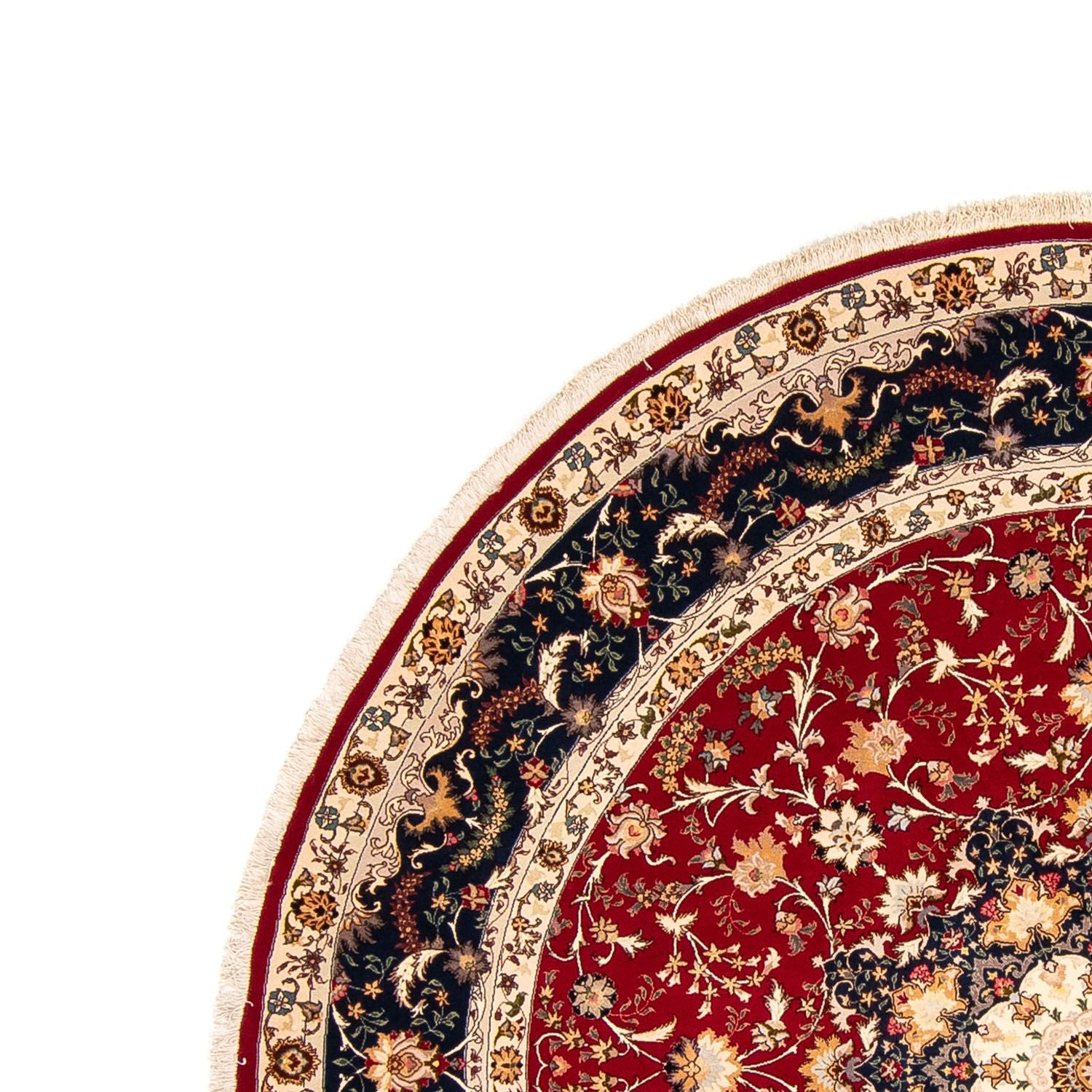 Tapis persan - Tabriz - Royal ronde  - 250 x 250 cm - rouge foncé