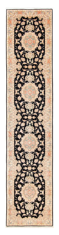 Tapis de couloir Tapis persan - Tabriz - Royal - 419 x 87 cm - bleu foncé