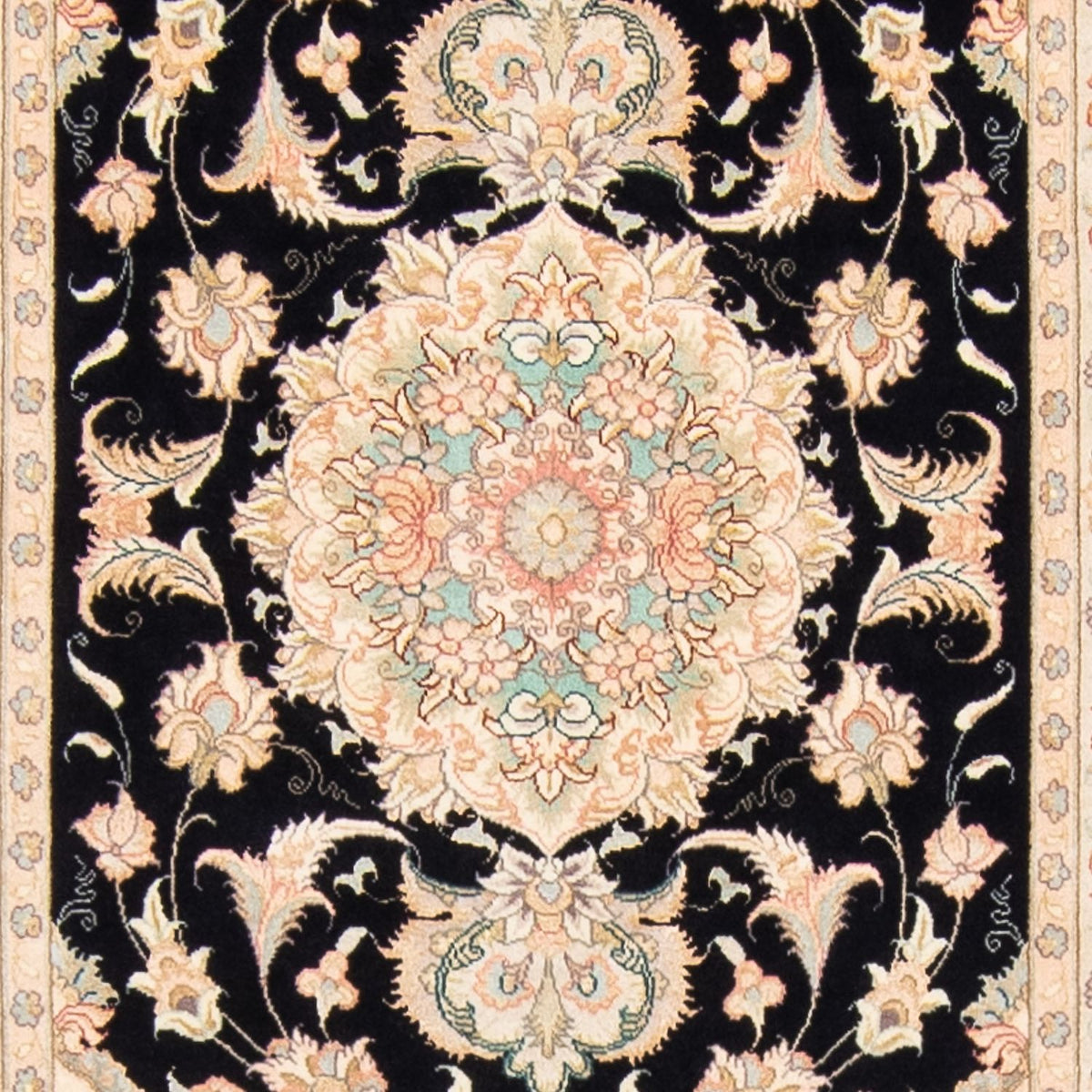 Tapis de couloir Tapis persan - Tabriz - Royal - 419 x 87 cm - bleu foncé