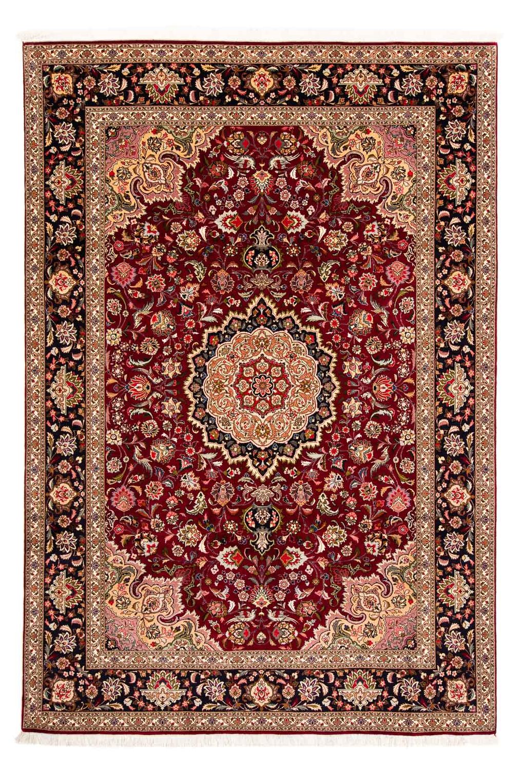 Tapis persan - Tabriz - Royal - 300 x 202 cm - rouge foncé