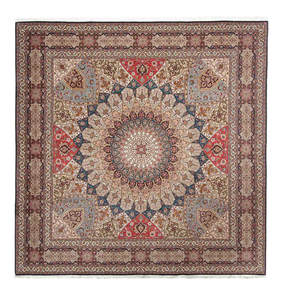 Tapis persan - Tabriz - Royal carré  - 253 x 251 cm - marron clair