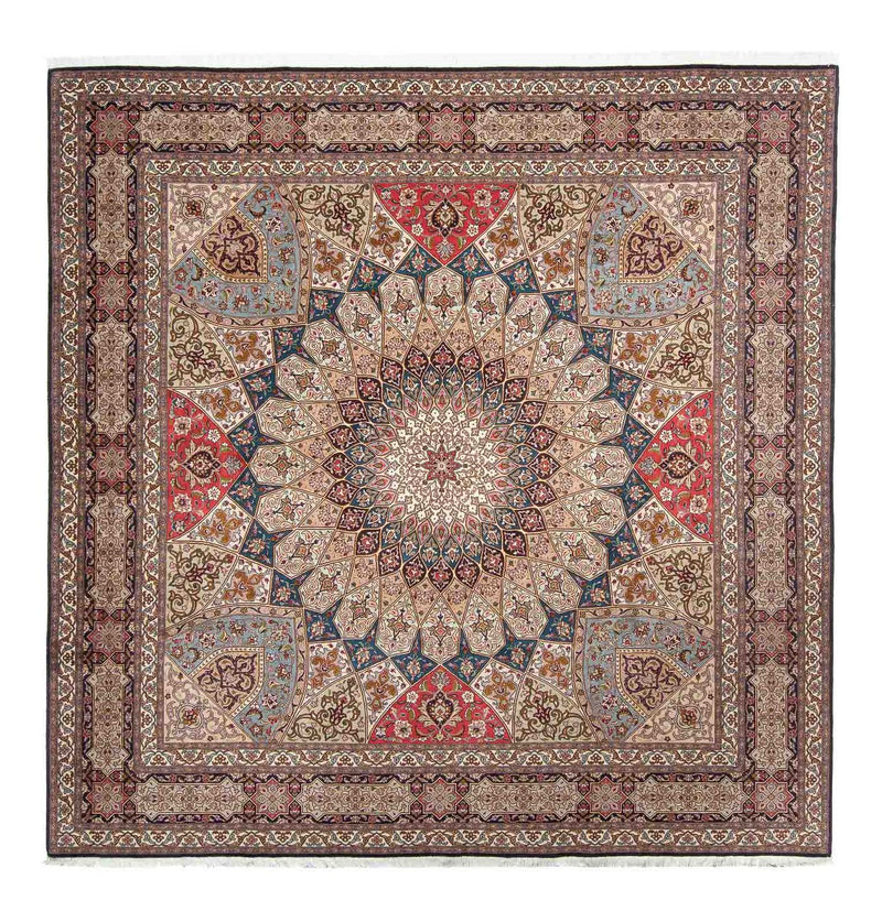 Tapis persan - Tabriz - Royal carré  - 253 x 251 cm - marron clair