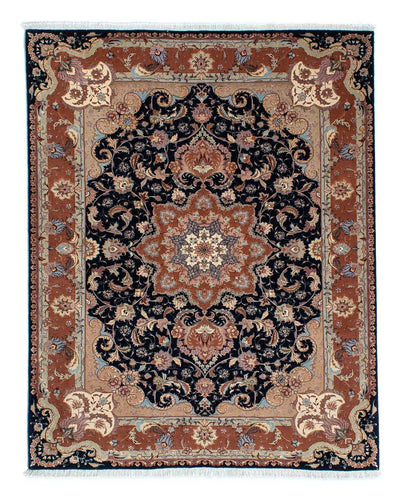 Tapis de Tabriz - 50 rangs Tapis 155x200cm - Tapis persan - bleu foncé